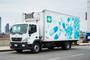 Chiller van rental Dubai in modern logistics setting